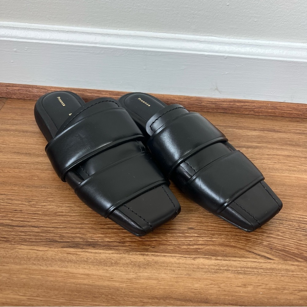 Proenza Schouler Black Leather Padded Slide Mules